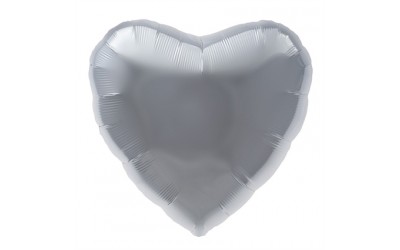 Folieballon hart zilver   (zonder helium)